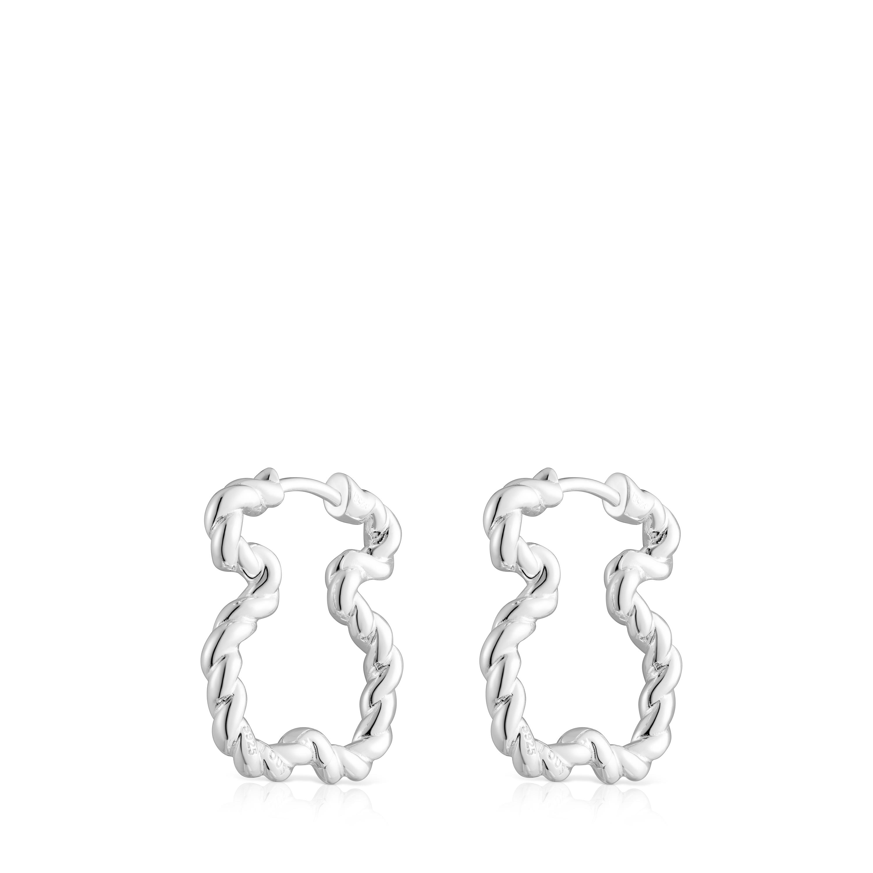 Twisted Earrings with bear silhouette