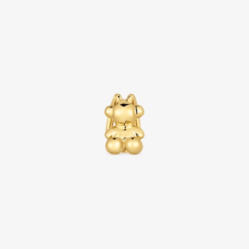 Earcuff oso con ba&ntilde;o de oro 18 kt sobre plata Bold Bear