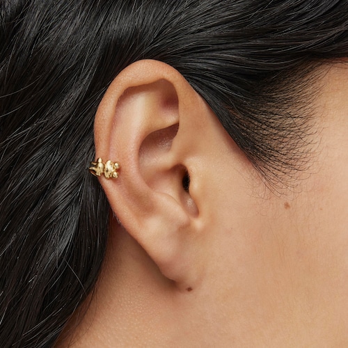 Earcuff oso con baño de oro 18 kt sobre plata Bold Bear