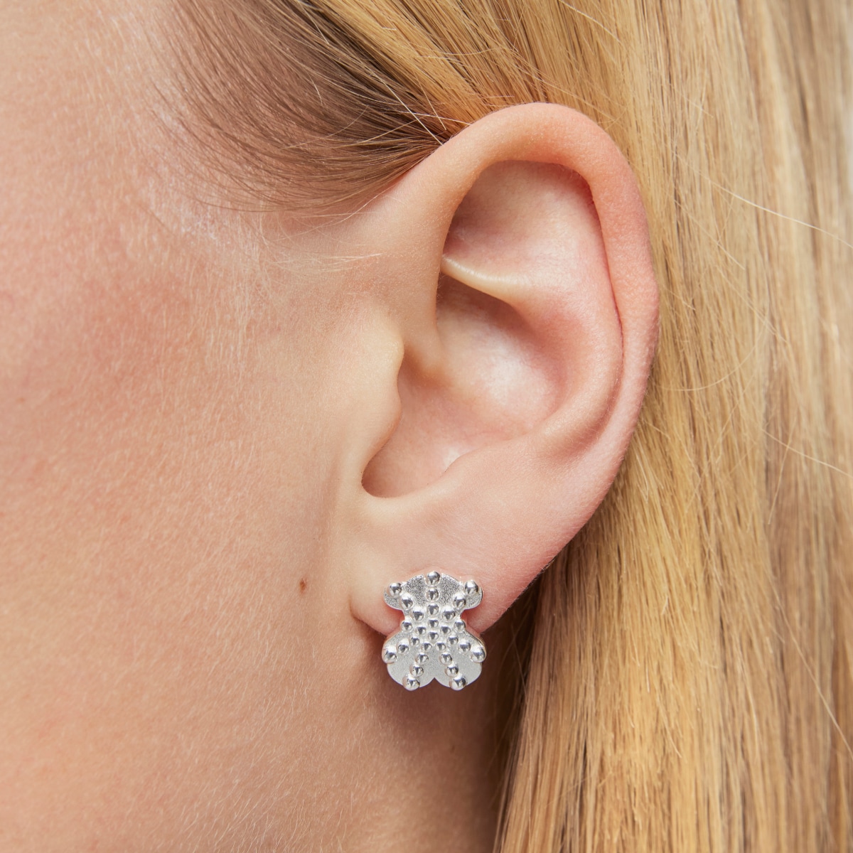 Pendientes pequeños oso de plata TOUS Grain