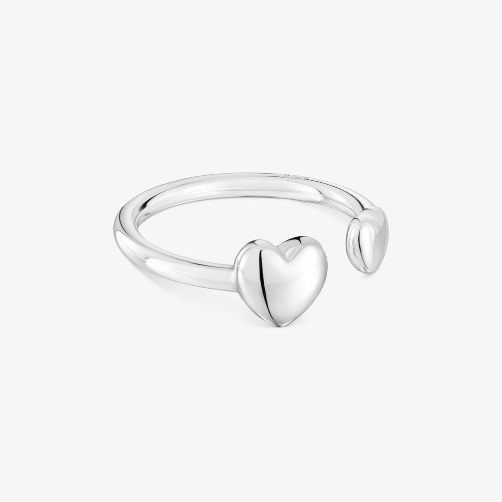 Small silver heart Open ring My Other Half