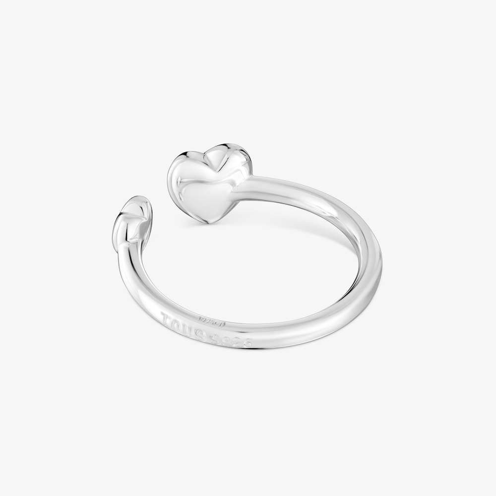 Small silver heart Open ring My Other Half