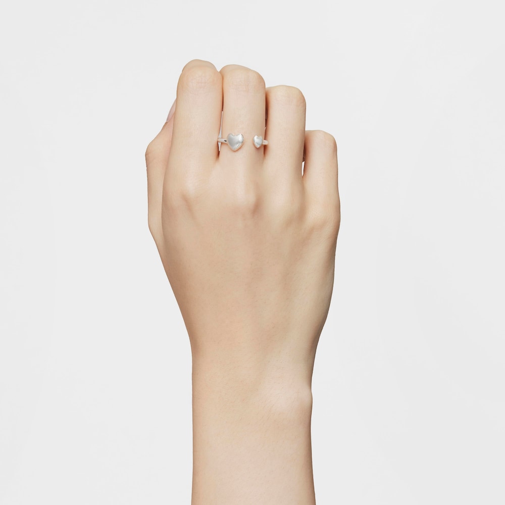 Small silver heart Open ring My Other Half