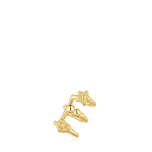 Earcuff espiral con baño de oro de 18 kt sobre plata TOUS Grain