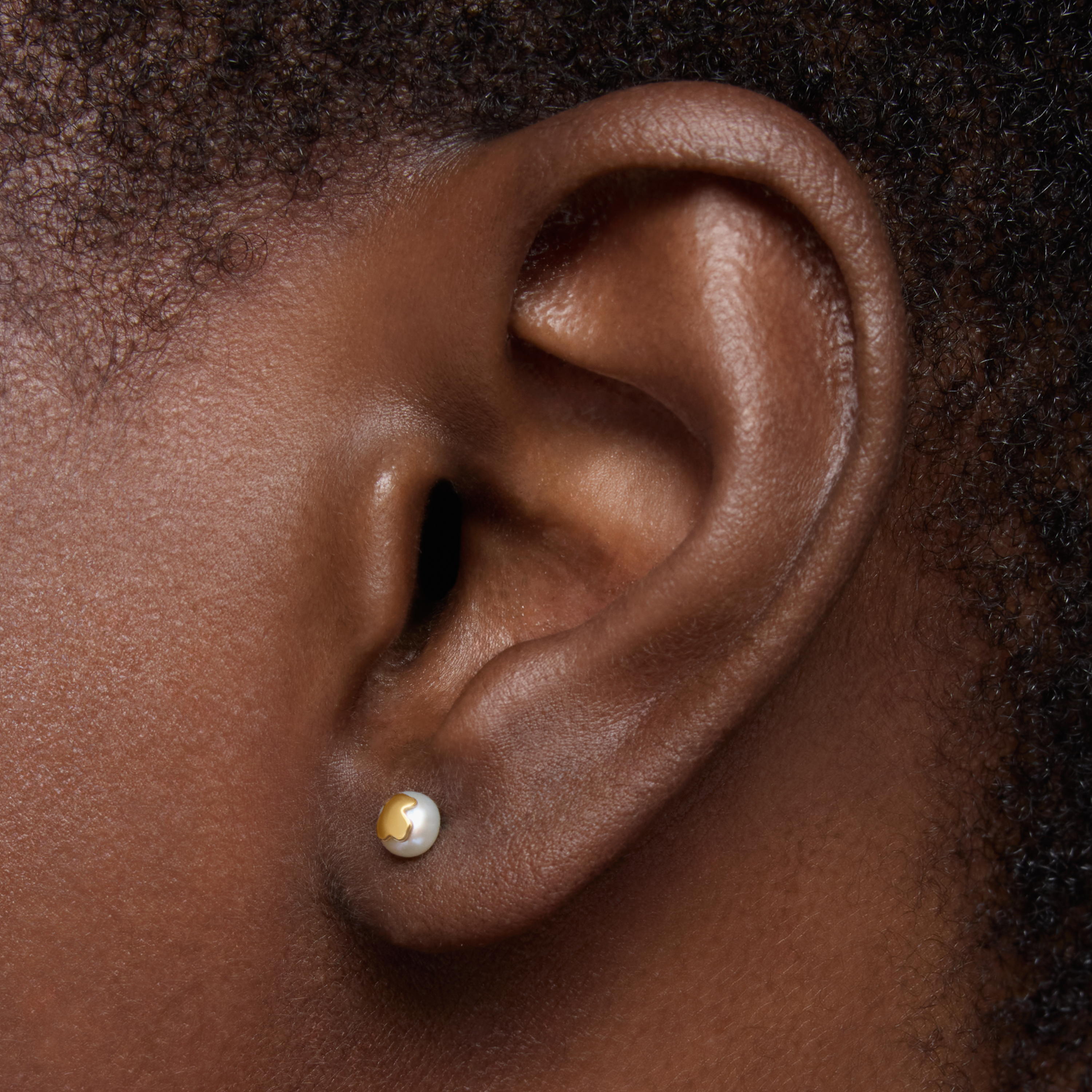 18K solid gold and cultured pearl Earrings Basics