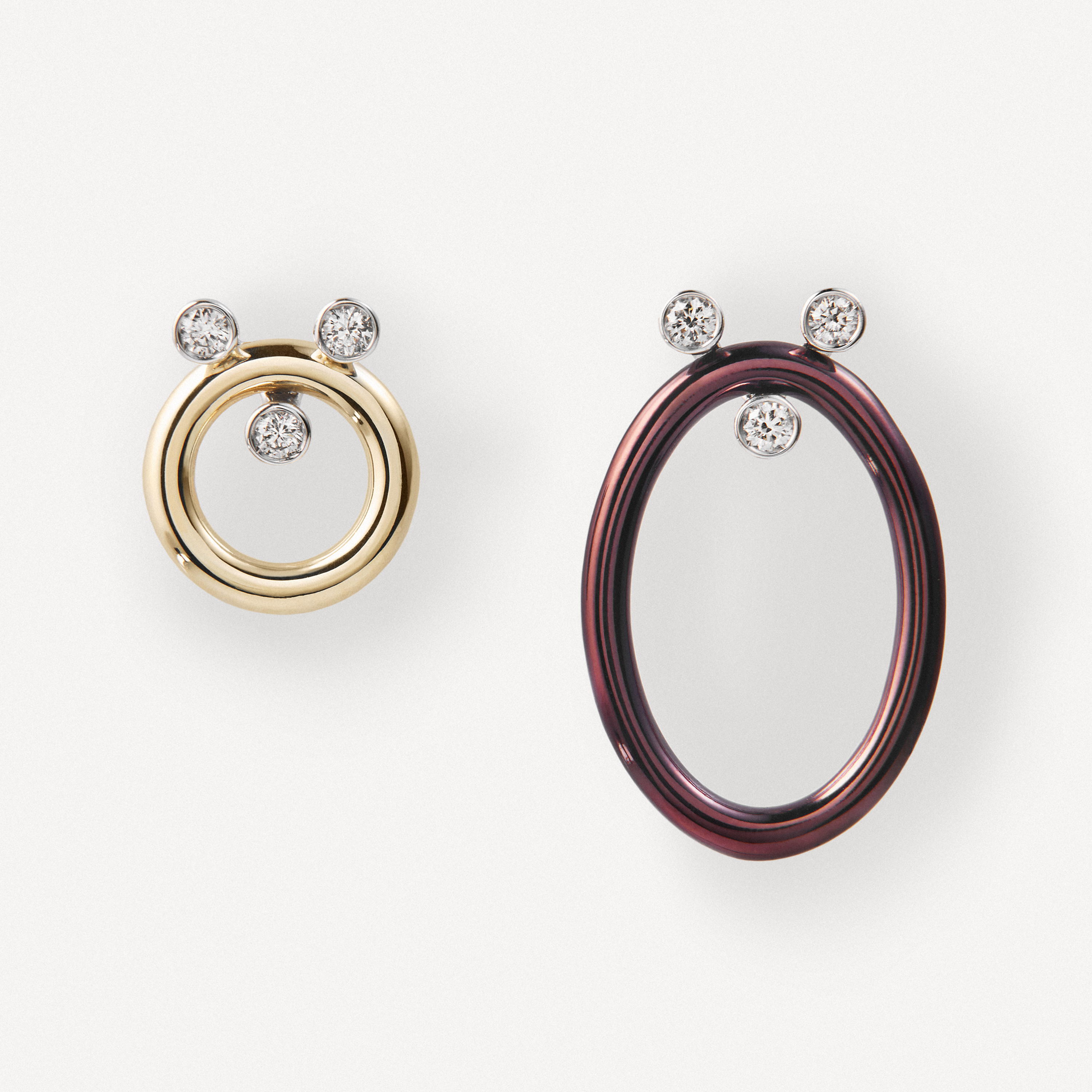 White gold and titanium Earrings with diamonds TOUS ATELIER