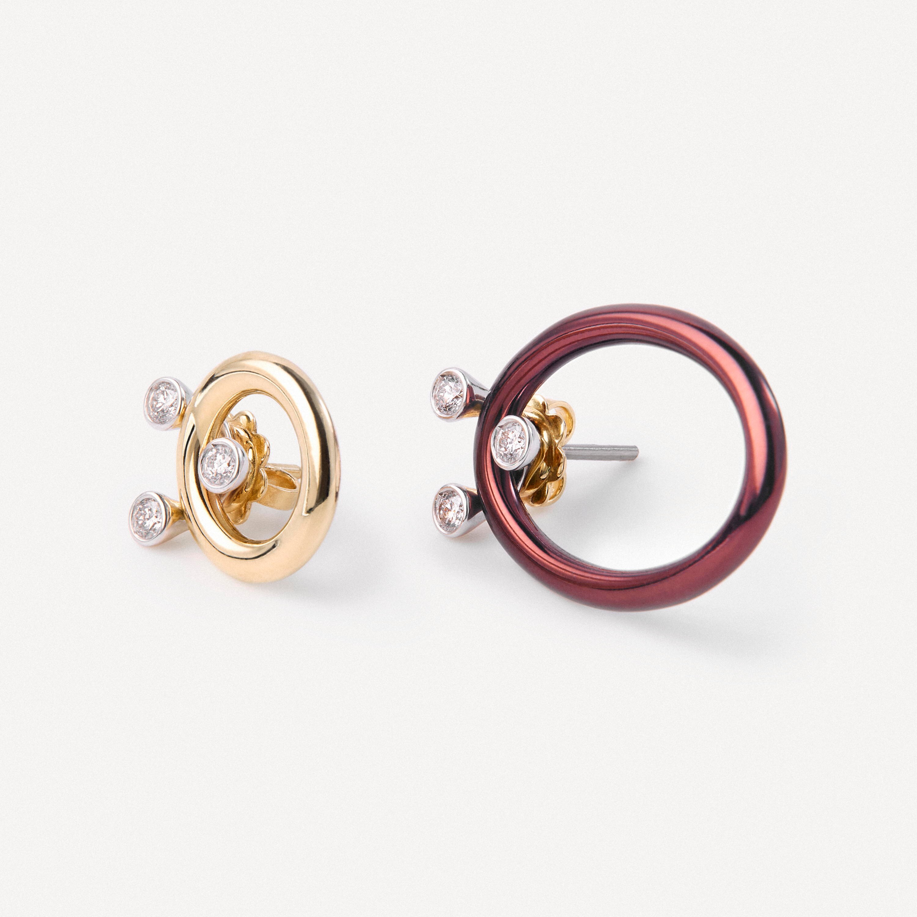 White gold and titanium Earrings with diamonds TOUS ATELIER