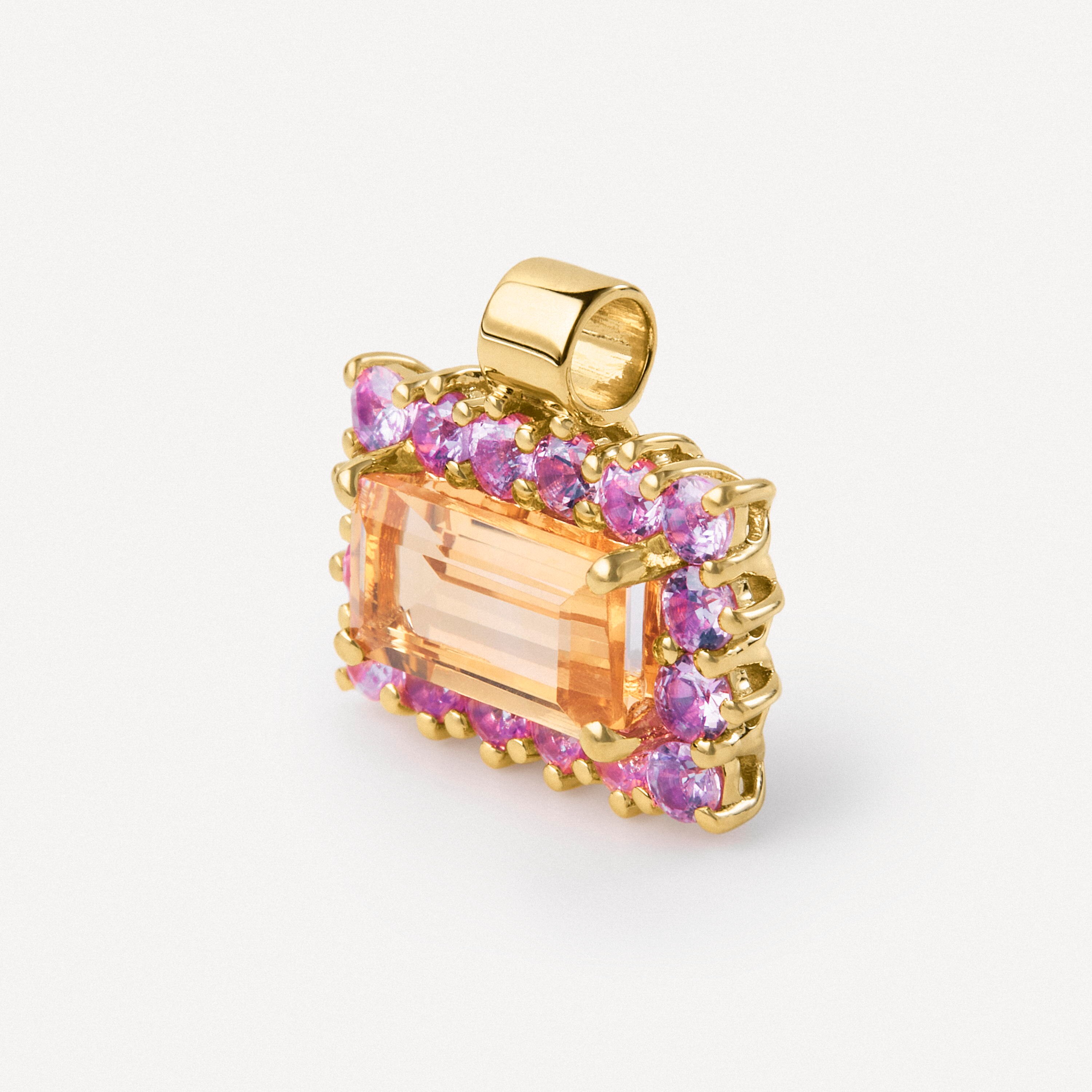 Gold Pendant with citrine and pink sapphire TOUS ATELIER