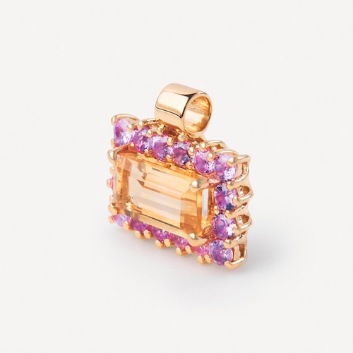 Gold Pendant with citrine and pink sapphire TOUS ATELIER