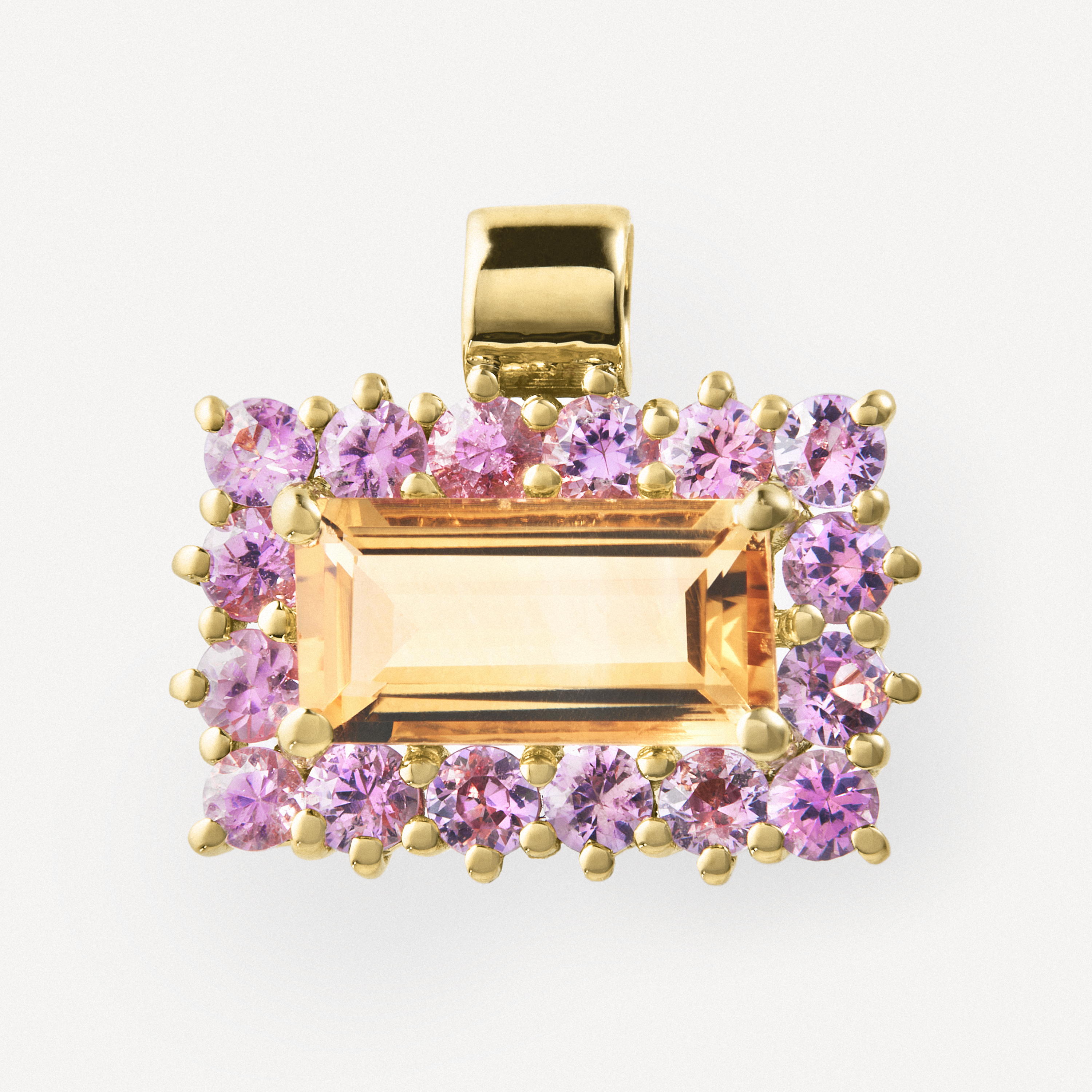 Gold Pendant with citrine and pink sapphire TOUS ATELIER