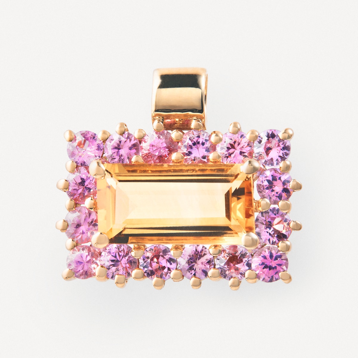Gold Pendant with citrine and pink sapphire TOUS ATELIER