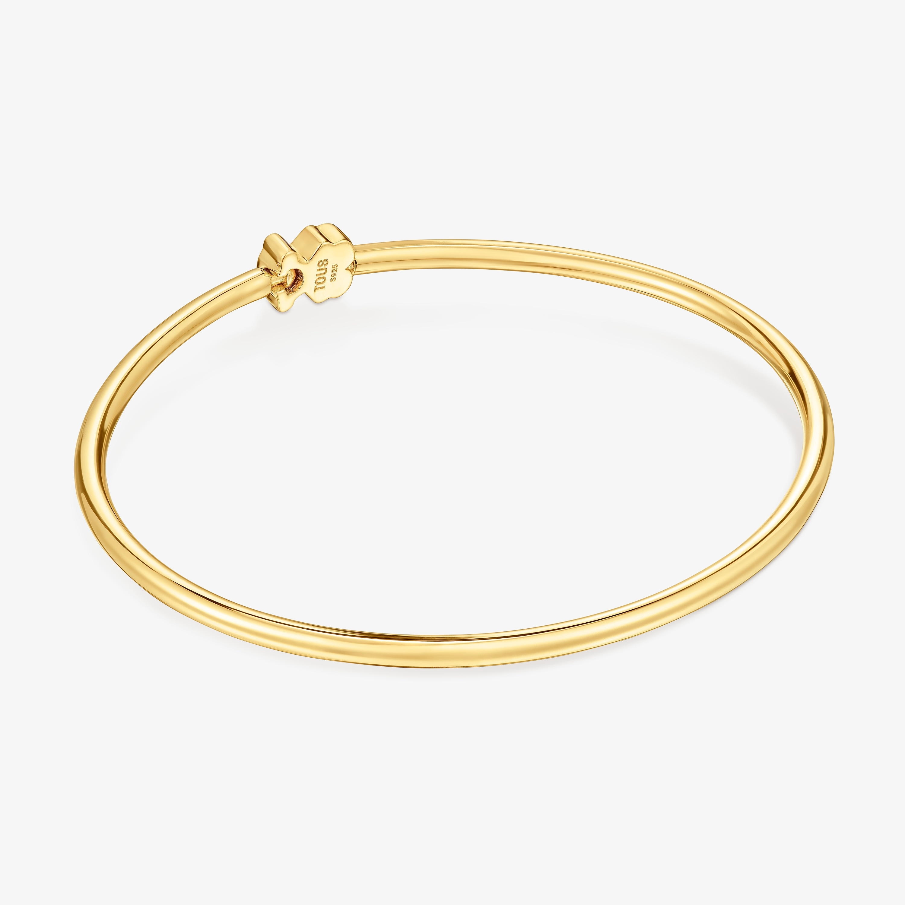 Bangle with 18K gold vermeil bear charm Sweet Dolls