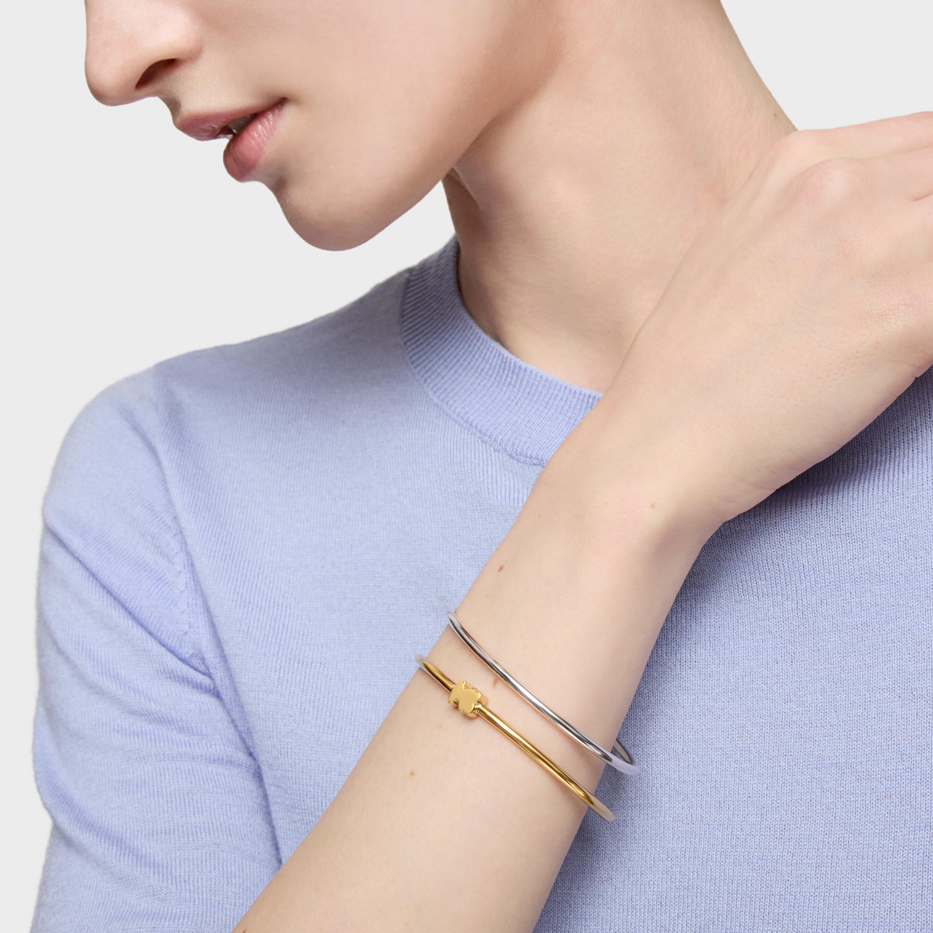 Bangle with 18K gold vermeil bear charm Sweet Dolls | TOUS