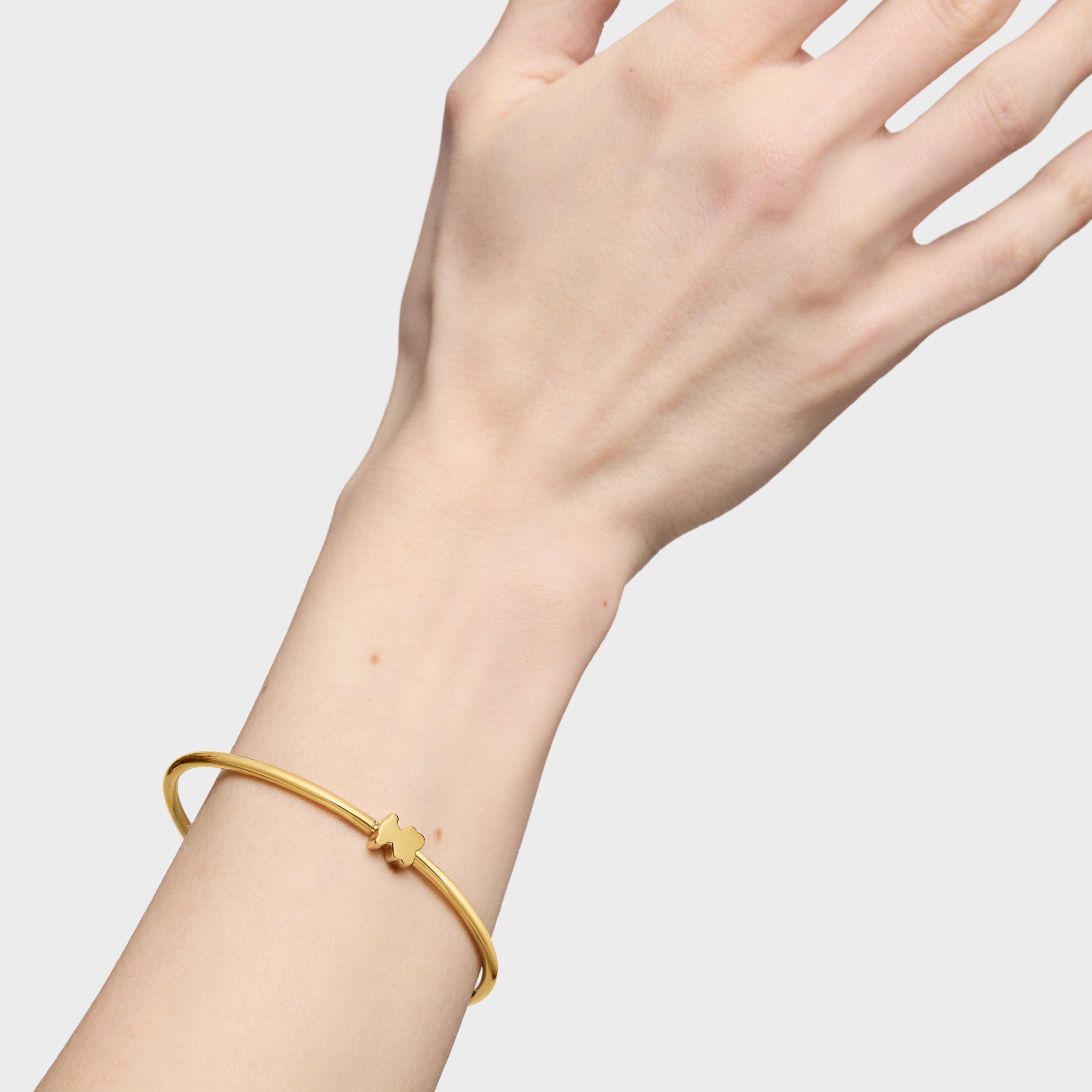 Bangle with 18K gold vermeil bear charm Sweet Dolls