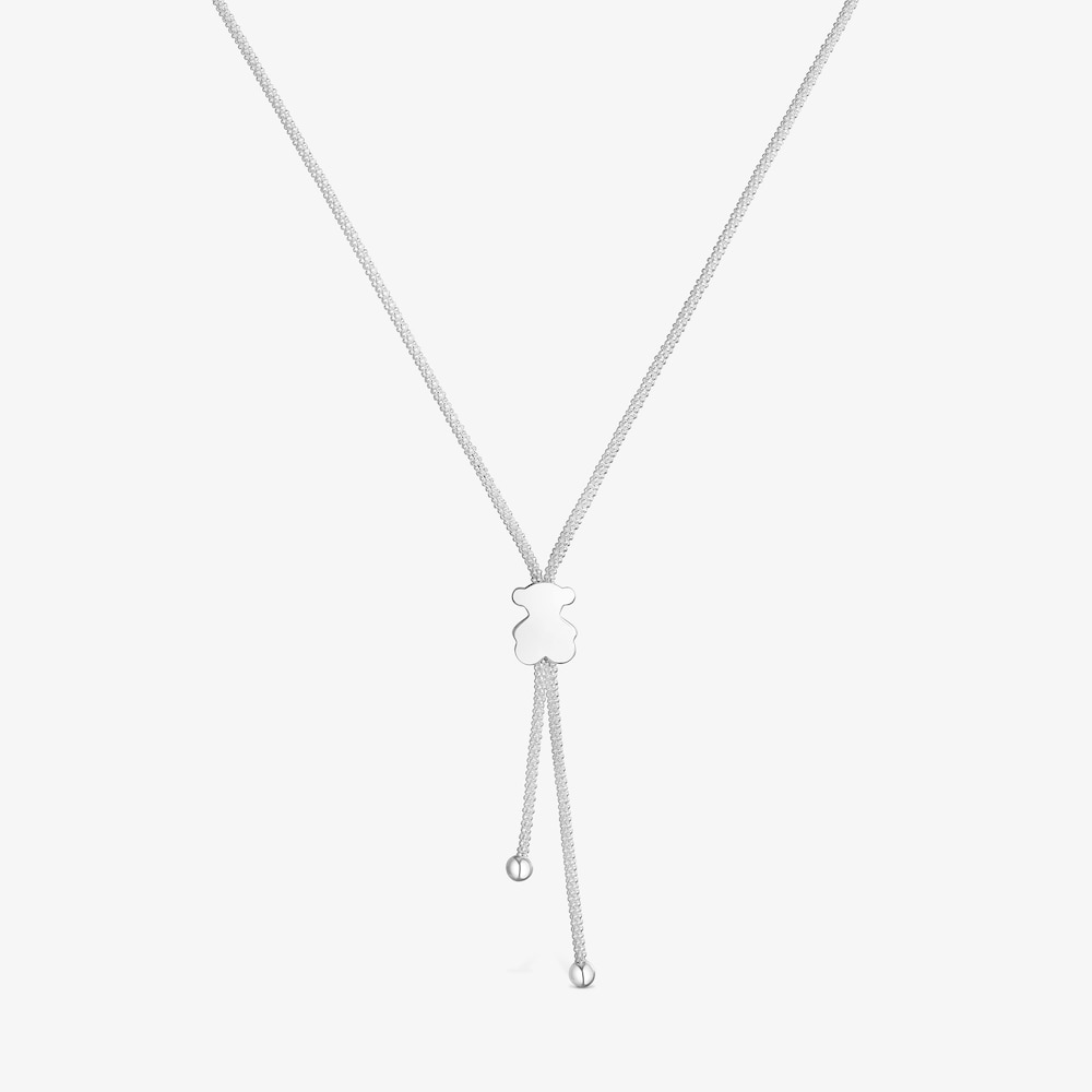 Kr&aacute;tk&yacute; stř&iacute;brn&yacute; N&aacute;hrdeln&iacute;k s&nbsp;motivem medv&iacute;dka o&nbsp;velikosti 12&nbsp;mm Icon Mesh