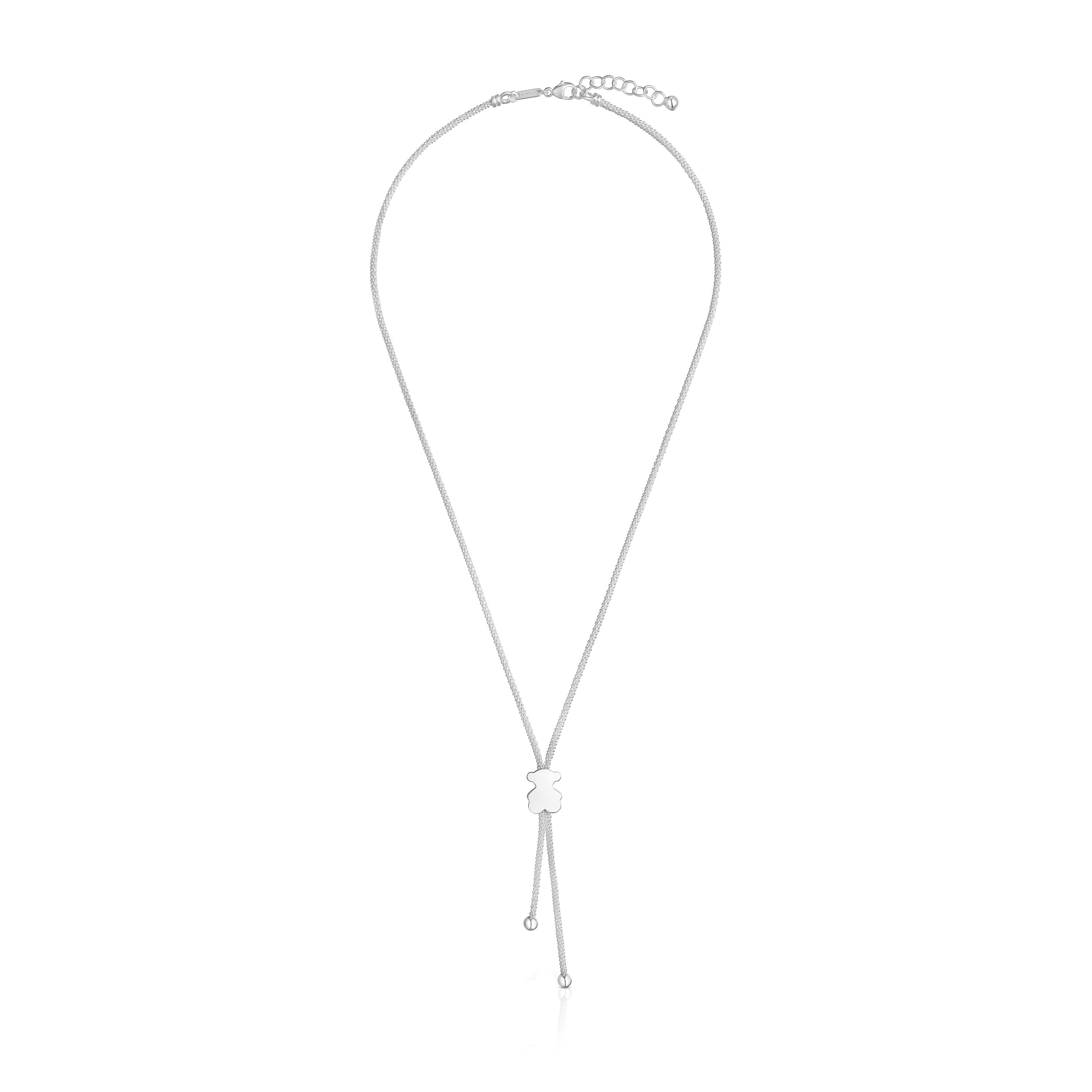 Collar corto de plata motivo oso 12 mm Icon Mesh