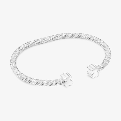 Pulseira escrava em prata motivos urso 7&nbsp;mm Icon Mesh