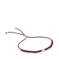 Platinum Bracelet with lab-grown diamond and burgundy nylon TOUS Shine LGD