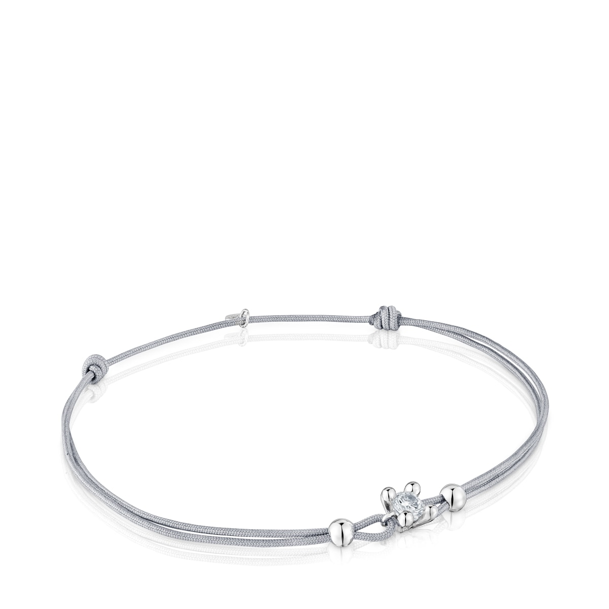 Tous - Pulsera De Platino Con Diamante Creado En Laboratorio Y Nylon Gris Shine Lgd - Plateado