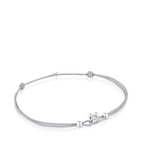 Platinum Bracelet with lab-grown diamond and gray nylon TOUS Shine LGD