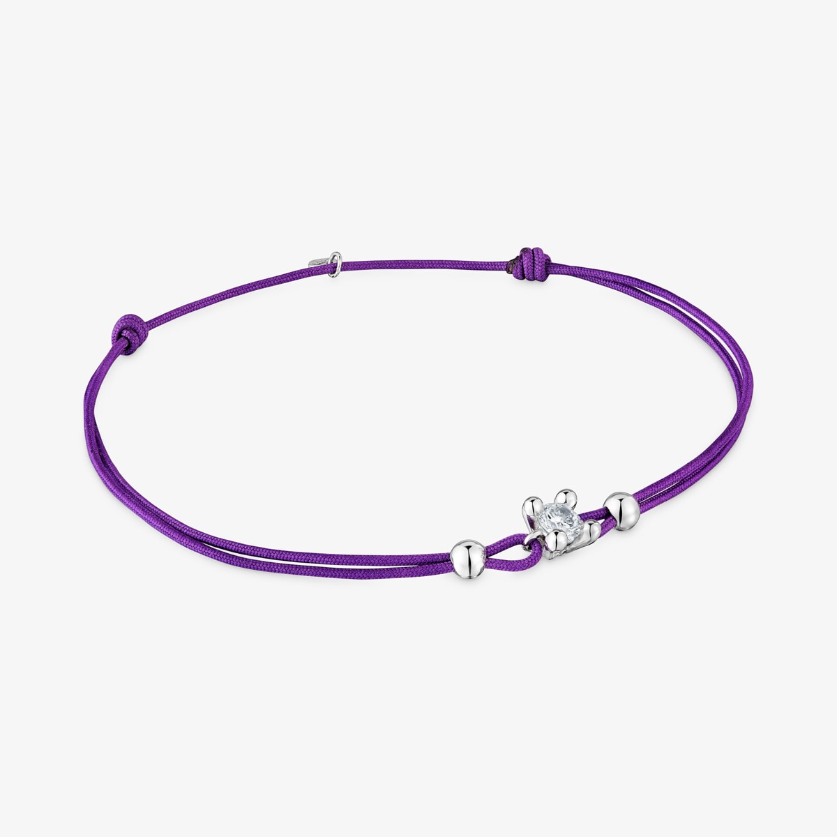 Tous - Pulsera De Platino Con Diamante Creado En Laboratorio Y Nylon Lila Shine Lgd - Lila