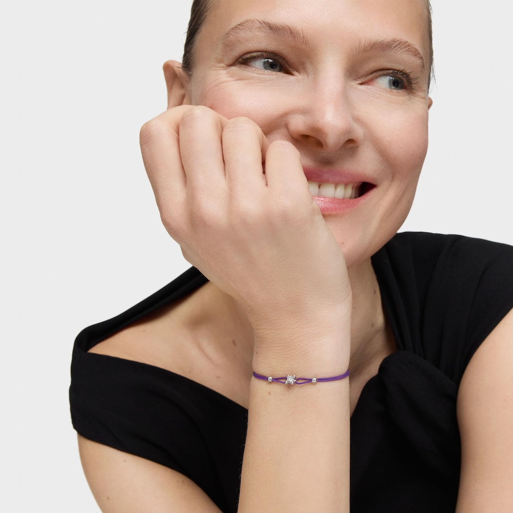 Platinov&yacute; N&aacute;ramok so syntetick&yacute;m diamantom a&nbsp;fialov&aacute; nylonom TOUS Shine LGD