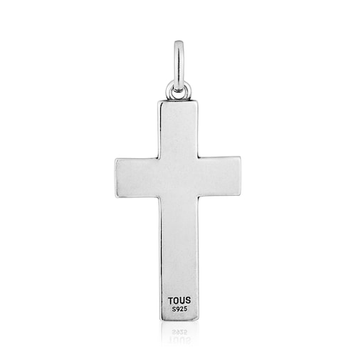 Penjoll creu de plata 32 mm TOUS Man