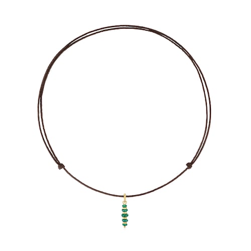 Collar con baño de oro 18 kt sobre plata y calcedonia Virtual Garden