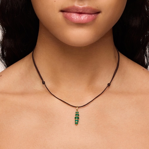 Collar con baño de oro 18 kt sobre plata y calcedonia Virtual Garden