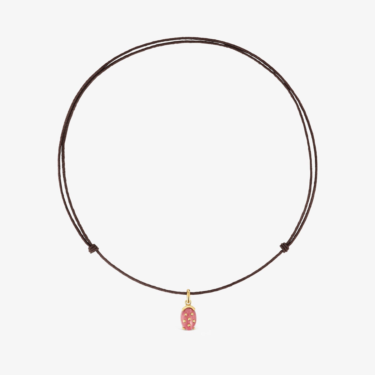 Tous - Collar Con Baño De Oro 18 Kt Sobre Plata Y Rodonita Virtual Garden - Marrón