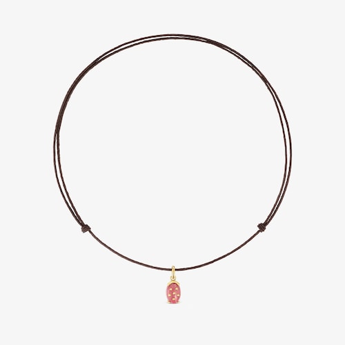 Collar con ba&ntilde;o de oro 18 kt sobre plata y rodonita Virtual Garden