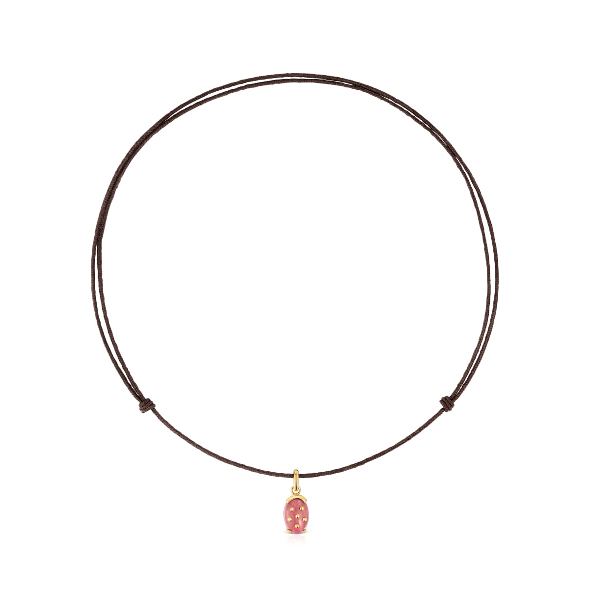 Tous - Collar Con Baño De Oro 18 Kt Sobre Plata Y Rodonita Virtual Garden - Dorado