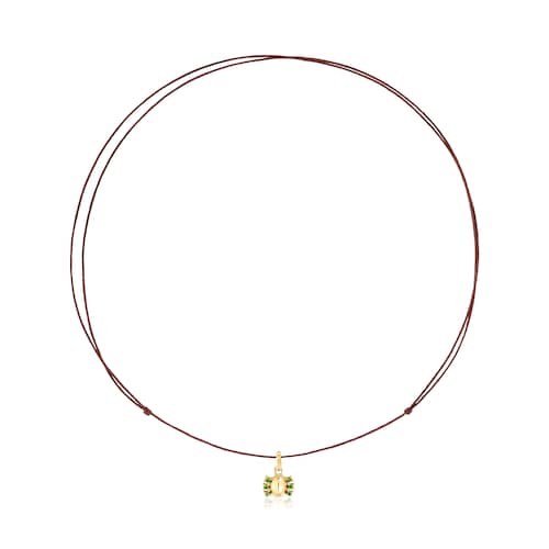 Collar con baño de oro 18 kt sobre plata y cromodiópsido Virtual Garden