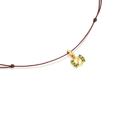 Collar con baño de oro 18 kt sobre plata y cromodiópsido Virtual Garden