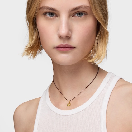 Collar con baño de oro 18 kt sobre plata y cromodiópsido Virtual Garden