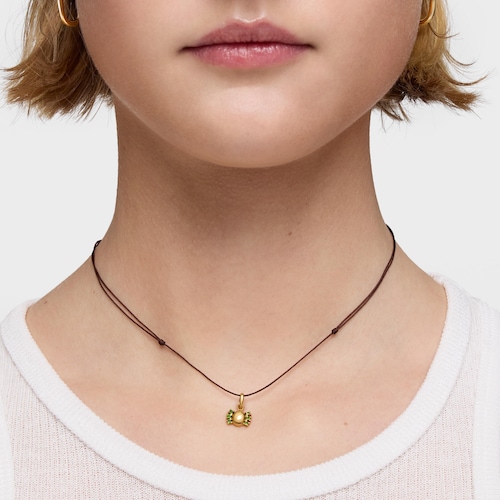 Collar con baño de oro 18 kt sobre plata y cromodiópsido Virtual Garden