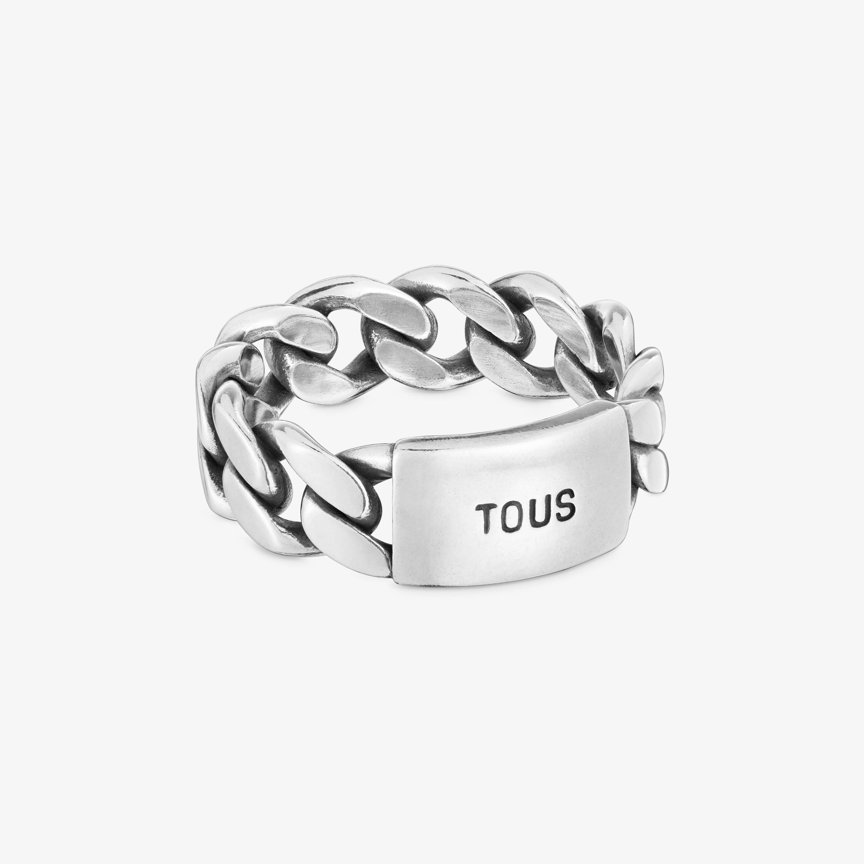 7 mm silver chain Ring TOUS Man