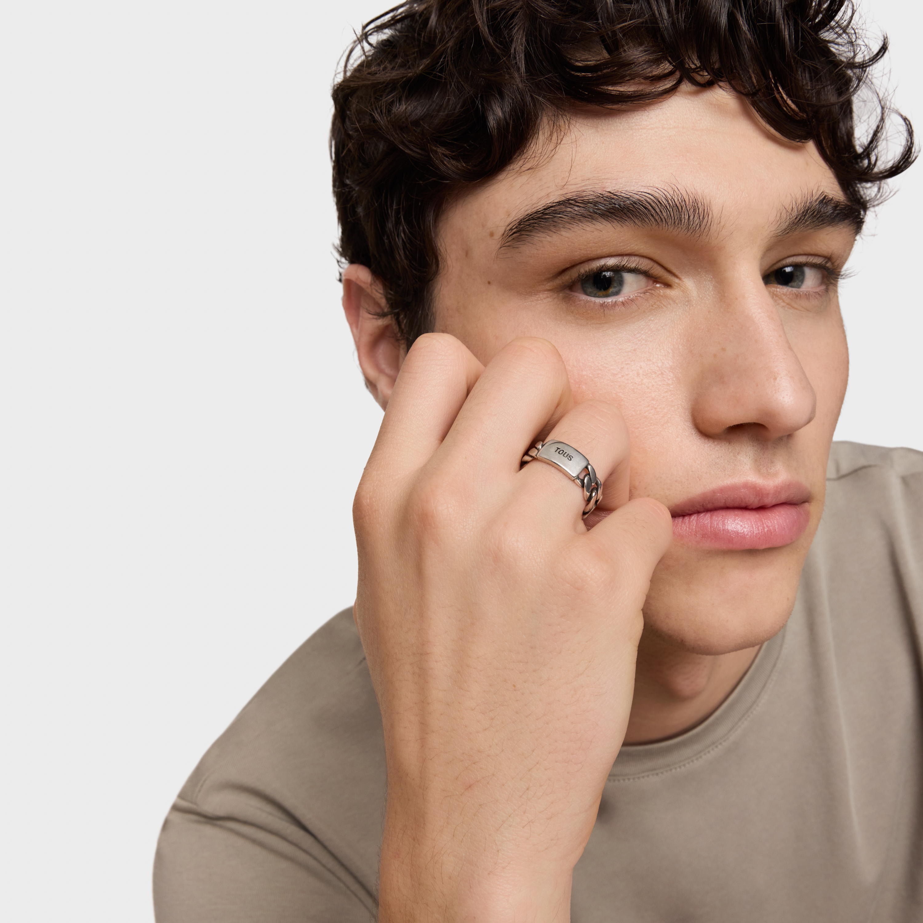 7 mm silver chain Ring TOUS Man