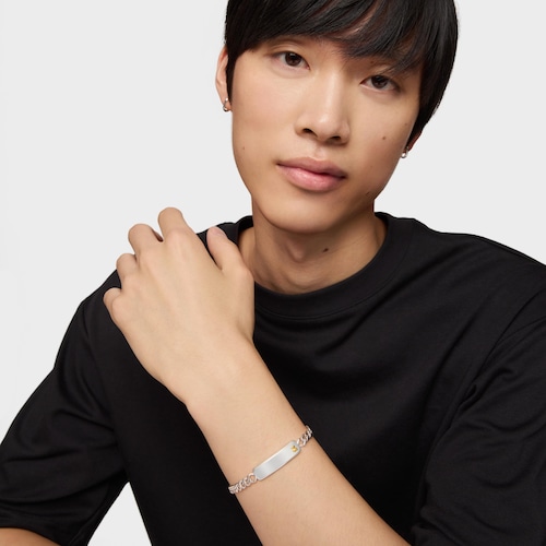 Pulsera cadena bicolor motivo oso TOUS Man