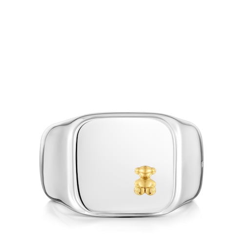 Anell segell bicolor motiu &oacute;s TOUS Man