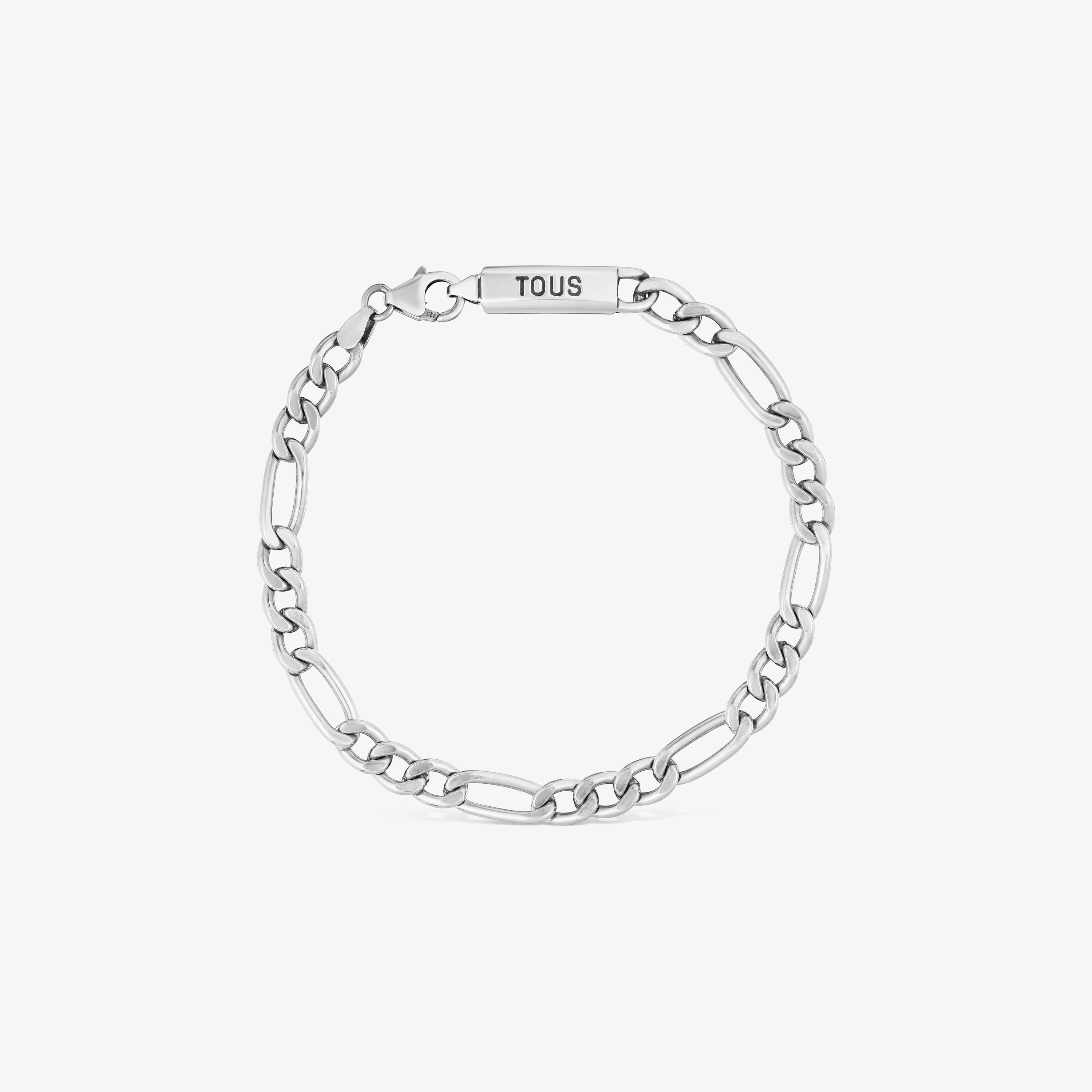 Silver curb-chain Bracelet TOUS Man