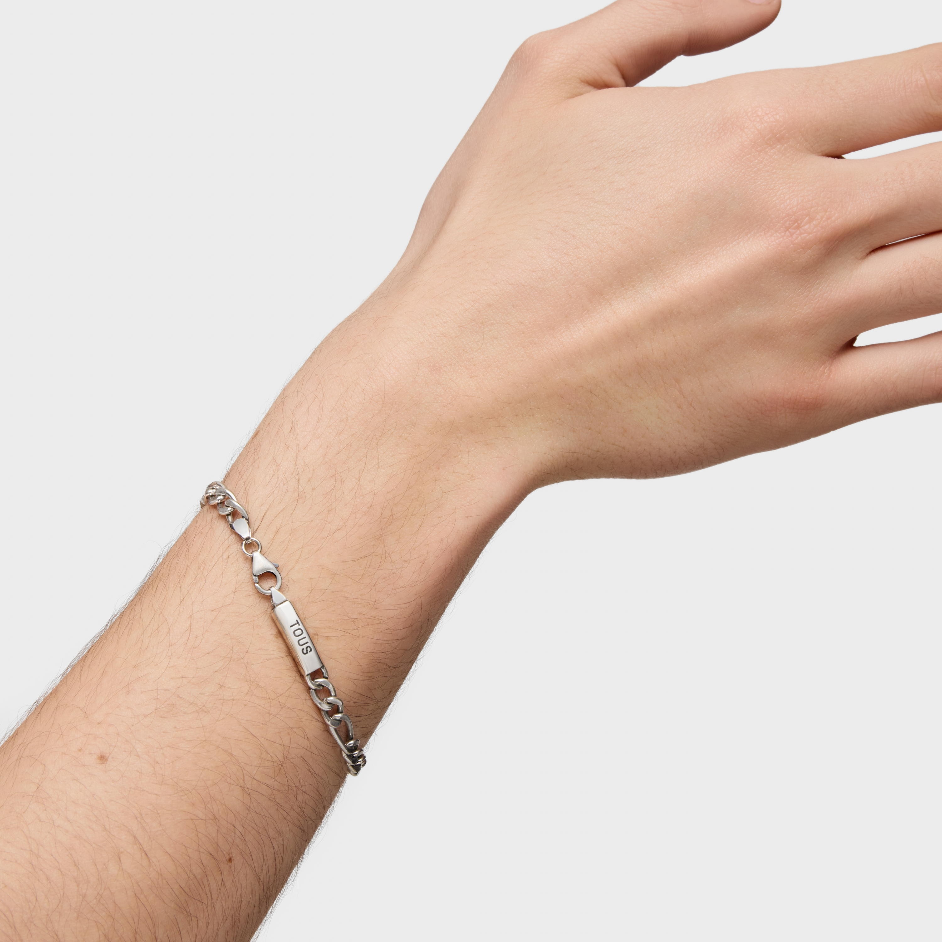 Silver curb-chain Bracelet TOUS Man