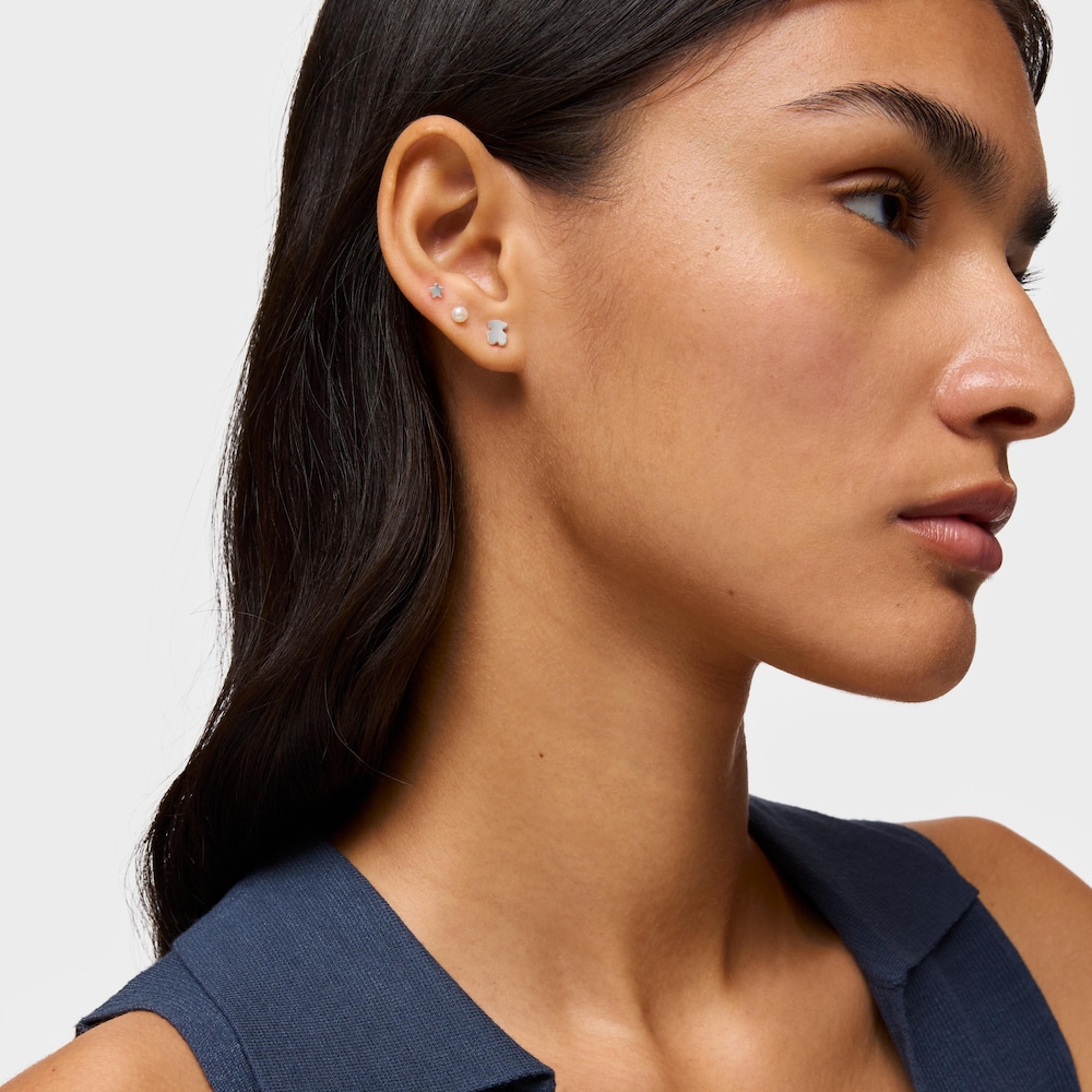 Pendientes oso de plata 6 mm Sweet Dolls