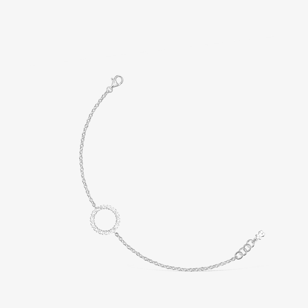 Bracciale dritto a disco in argento