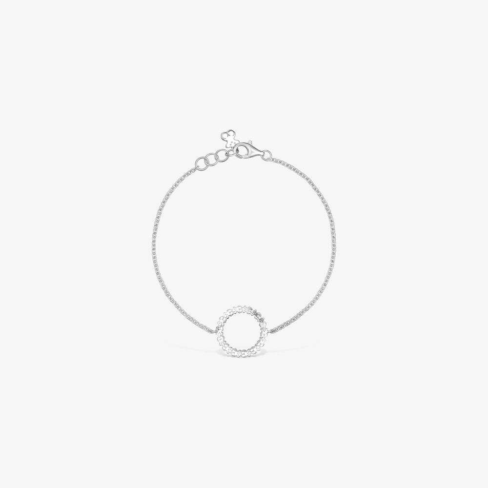 Bracciale dritto a disco in argento