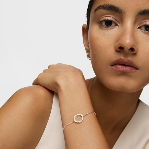 Pulsera disco de plata Straight