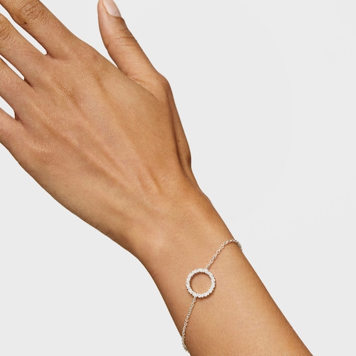 Pulsera disco de plata Straight