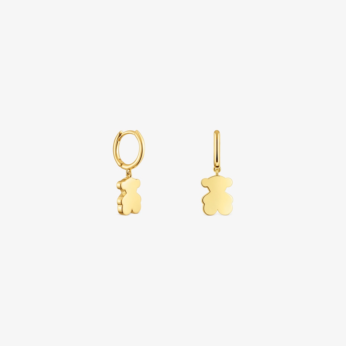 Tous - Pendientes Aro Con Baño De Oro 18 Kt Sobre Plata Y Detalle Oso Colgante Sweet Dolls - Dorado
