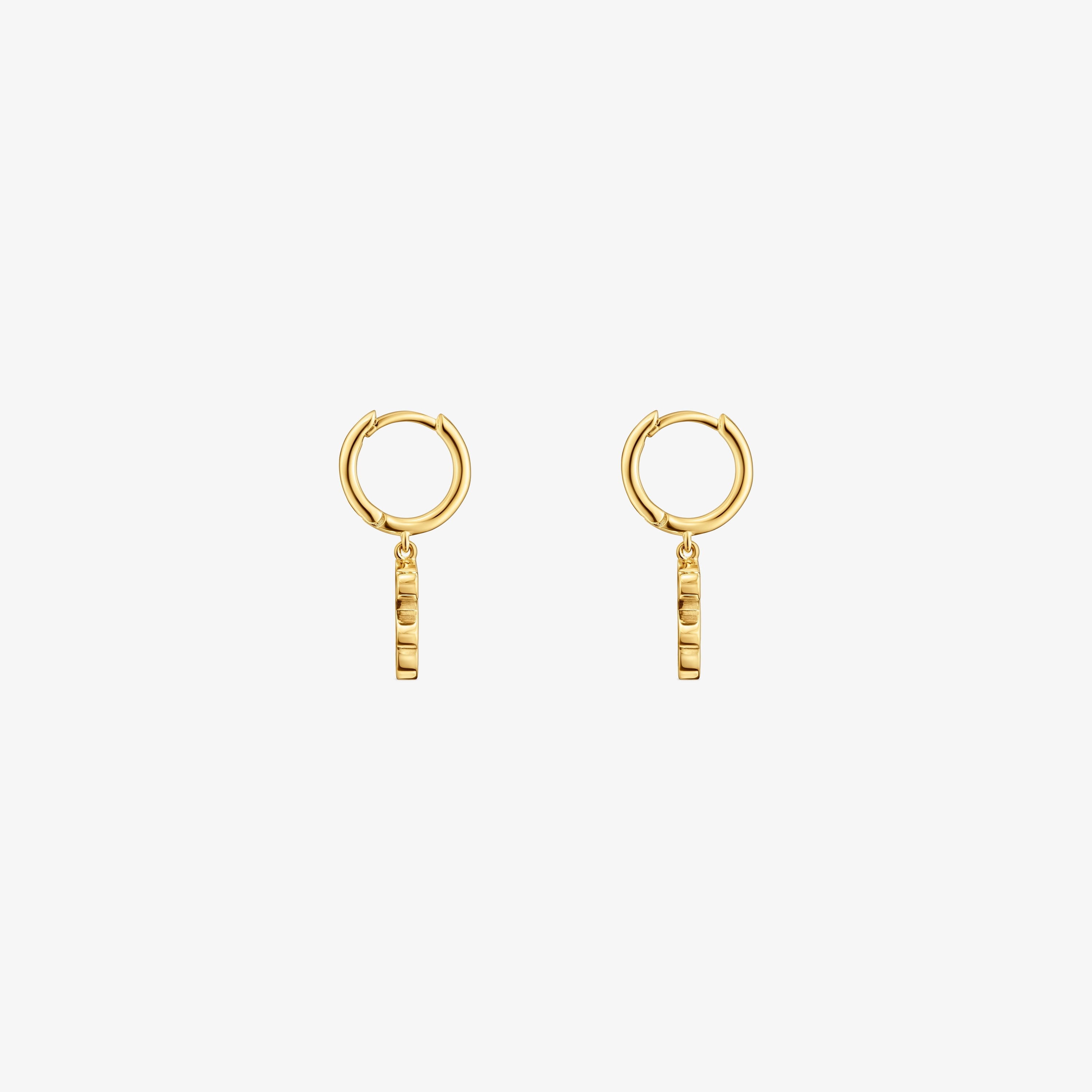 18K gold vermeil Hoop earrings with 18K gold vermeil and bear pendant charm TOUS Sweet Dolls
