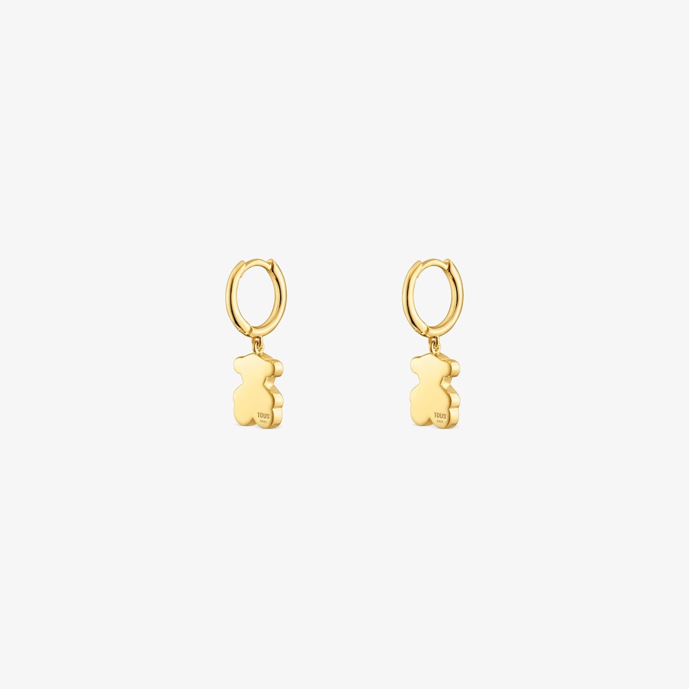 Arracades c&egrave;rcol amb bany d'or 18 kt sobre plata i detall &oacute;s penjant Sweet Dolls